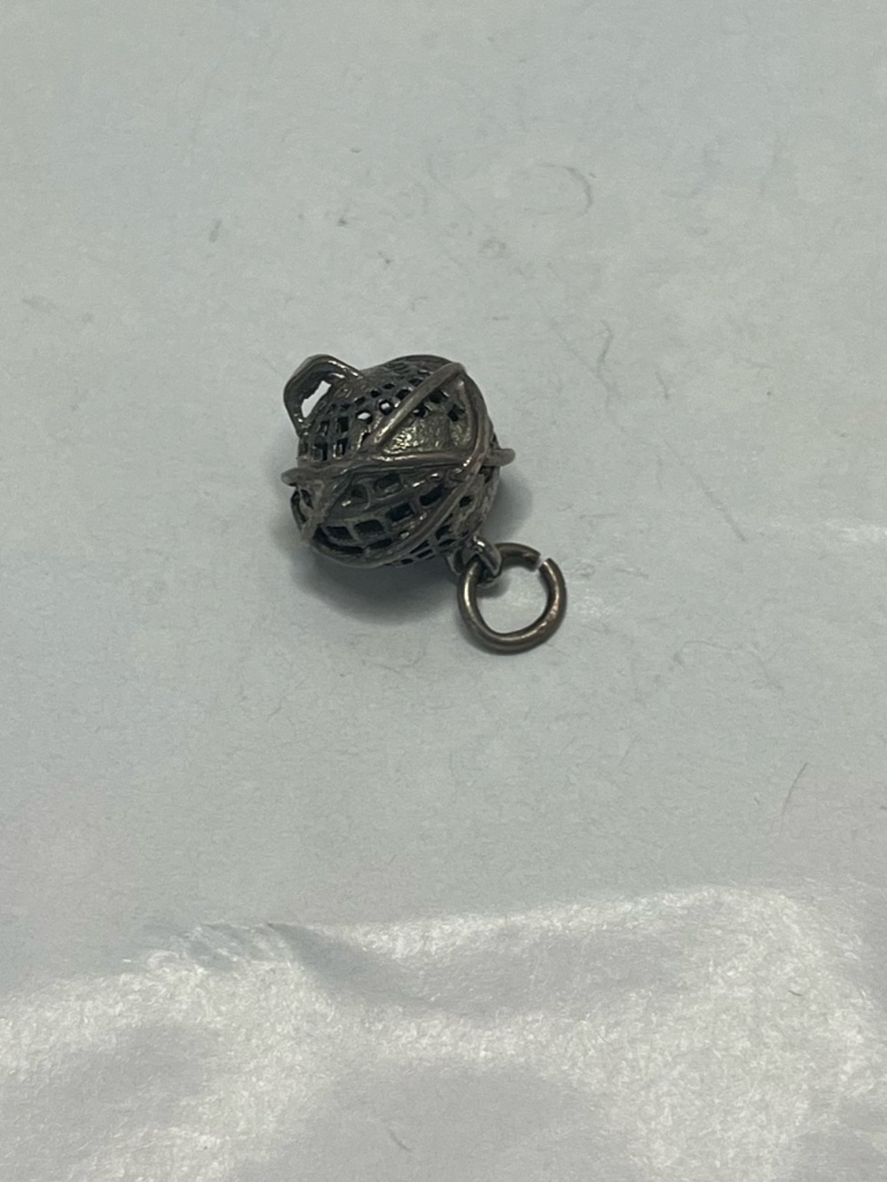 Vintage silver earth planet space charm
